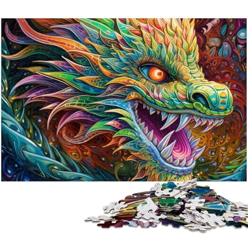 Psychedelic Art Dragon Puzzle 1000 Teile für Erwachsene. Anspruchsvolles Rätsel, Denksportaufgabe, Spiel für Erwachsene, interaktive Familienaktivität, 26x38cm/10,23x14,96 Zoll Psychedelic Art Dragon Puzzle 1000 Teile für Erwachsene. Anspruchsvolles Rätsel, Denksportaufgabe, Spiel für Erwachsene, interaktive Familienaktivität, 26x38cm/10,23x14,96 Zoll von MrChunlong