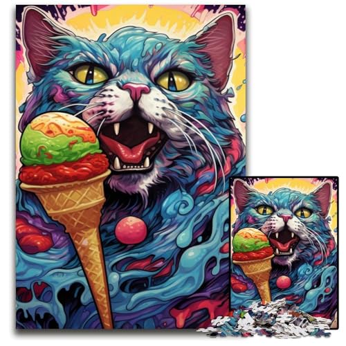 Psychedelische Katze, 1000 Teile, Puzzle-Geschenke, Unmögliches Puzzle für Erwachsene, Herausforderndes Denkspiel für Teenager, Familienspaß, Interaktives Spiel, 50x75cm/19,68x29,52 Zoll Psychedelische Katze, 1000 Teile, Puzzle-Geschenke, Unmögliches Puzzle für Erwachsene, Herausforderndes Denkspiel für Teenager, Familienspaß, Interaktives Spiel, 50x75cm/19,68x29,52 Zoll von MrChunlong