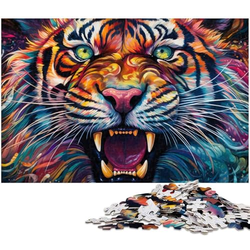 Psychedelischer Tiertiger, 1000-teiliges Puzzle, Geschenke, Unmögliches Puzzle für Erwachsene, Herausforderndes Denkspiel für Teenager, Familienspaß, Interaktives Spiel, 50x75cm/19,68x29,52 Zoll Psychedelischer Tiertiger, 1000-teiliges Puzzle, Geschenke, Unmögliches Puzzle für Erwachsene, Herausforderndes Denkspiel für Teenager, Familienspaß, Interaktives Spiel, 50x75cm/19,68x29,52 Zoll von MrChunlong