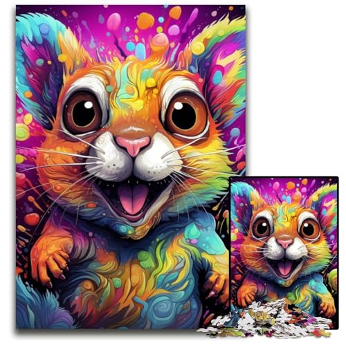 Psychedelisches Eichhörnchen, 1000-teiliges Puzzle, anspruchsvolles Denkspiel, Familienaktivität, Heimdekoration, 26x38cm/10,23x14,96 Zoll Psychedelisches Eichhörnchen, 1000-teiliges Puzzle, anspruchsvolles Denkspiel, Familienaktivität, Heimdekoration, 26x38cm/10,23x14,96 Zoll von MrChunlong
