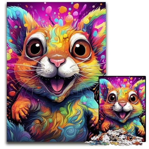 Psychedelisches Eichhörnchen, 1000-teiliges Puzzle für Erwachsene, entspannende Unterhaltung, Heimdekoration, 50x75cm/19,68x29,52 Zoll Psychedelisches Eichhörnchen, 1000-teiliges Puzzle für Erwachsene, entspannende Unterhaltung, Heimdekoration, 50x75cm/19,68x29,52 Zoll von MrChunlong