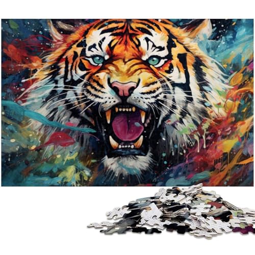Psychedelisches Tier-Tiger-Puzzle für Erwachsene, 1000-teiliges Puzzle für Erwachsene, Familie und Freunde, geeignet für Kinder ab 14 Jahren, 50x75cm/19,68x29,52 Zoll Psychedelisches Tier-Tiger-Puzzle für Erwachsene, 1000-teiliges Puzzle für Erwachsene, Familie und Freunde, geeignet für Kinder ab 14 Jahren, 50x75cm/19,68x29,52 Zoll von MrChunlong