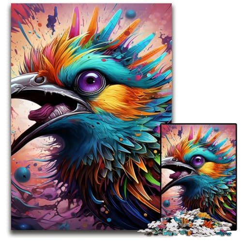 Psychedelisches Vogel-Puzzle, 1000 Teile, für Erwachsene, anspruchsvolles Rätsel, Denksportaufgabe, Spiel für Erwachsene, interaktive Familienaktivität, 50x75cm/19,68x29,52 Zoll Psychedelisches Vogel-Puzzle, 1000 Teile, für Erwachsene, anspruchsvolles Rätsel, Denksportaufgabe, Spiel für Erwachsene, interaktive Familienaktivität, 50x75cm/19,68x29,52 Zoll von MrChunlong