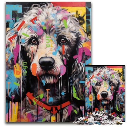 Pudel-Graffiti, 1000-teiliges Puzzle aus Pappe, Puzzle für Erwachsene, anspruchsvolles Denkspiel, entspannendes Spielzeug für Teenager, 26x38cm/10,23x14,96 Zoll Pudel-Graffiti, 1000-teiliges Puzzle aus Pappe, Puzzle für Erwachsene, anspruchsvolles Denkspiel, entspannendes Spielzeug für Teenager, 26x38cm/10,23x14,96 Zoll von MrChunlong