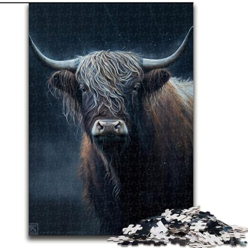 Puzzle 1000 Teile, Aquarell-Yak-Puzzle aus Holz, anspruchsvolles Denkspiel für Teenager, Familienspaß, DIY-Heimdekor-Geschenk, 1000 Teile(50x75cm) von MrChunlong