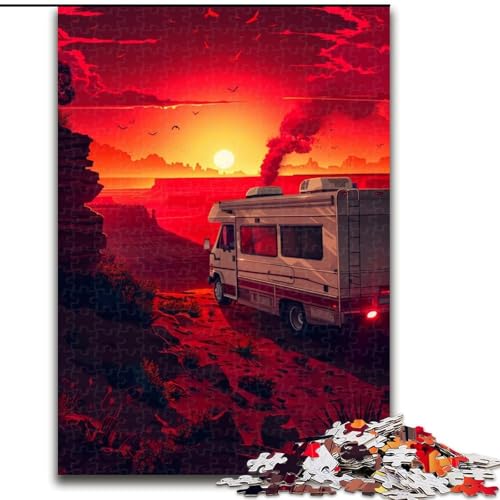 Puzzle 1000 Teile, Auto bei Sonnenuntergang, aus Holz, Geschenkidee für die Feiertage, humorvolles Kunstwerk, detailliertes Kunstwerk, 50x75cm, für Geburtstag, Feiertag, Weihnachten, Halloween Puzzle 1000 Teile, Auto bei Sonnenuntergang, aus Holz, Geschenkidee für die Feiertage, humorvolles Kunstwerk, detailliertes Kunstwerk, 50x75cm, für Geburtstag, Feiertag, Weihnachten, Halloween von MrChunlong