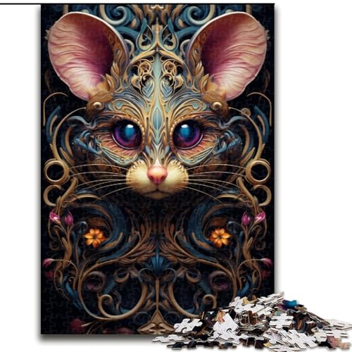 Puzzle 1000 Teile, Bunte Maus aus Holz, Geschenkidee für die Feiertage, humorvolles Kunstwerk, detailliertes Kunstwerk, 50x75cm, für Geburtstag, Feiertag, Weihnachten, Halloween Puzzle 1000 Teile, Bunte Maus aus Holz, Geschenkidee für die Feiertage, humorvolles Kunstwerk, detailliertes Kunstwerk, 50x75cm, für Geburtstag, Feiertag, Weihnachten, Halloween von MrChunlong