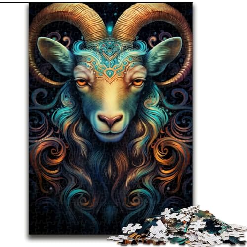 Puzzle 1000 Teile, Bunte Ziegen aus Holz, Geschenkidee für die Feiertage, humorvolles Kunstwerk, detailliertes Kunstwerk, 50x75cm, für Geburtstag, Feiertag, Weihnachten, Halloween Puzzle 1000 Teile, Bunte Ziegen aus Holz, Geschenkidee für die Feiertage, humorvolles Kunstwerk, detailliertes Kunstwerk, 50x75cm, für Geburtstag, Feiertag, Weihnachten, Halloween von MrChunlong