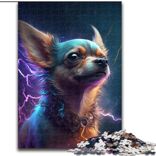 Puzzle 1000 Teile, Bunter Chihuahua aus Holz, Geschenkidee für die Feiertage, humorvolles Kunstwerk, detailliertes Kunstwerk, 50x75cm, für Geburtstag, Feiertage, Weihnachten, Halloween Puzzle 1000 Teile, Bunter Chihuahua aus Holz, Geschenkidee für die Feiertage, humorvolles Kunstwerk, detailliertes Kunstwerk, 50x75cm, für Geburtstag, Feiertage, Weihnachten, Halloween von MrChunlong