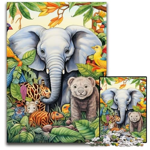 Puzzle 1000 Teile, Elefanten-Kunst, anspruchsvolle Puzzles, Spaß für die ganze Familie, Gehirn-Herausforderung, Teenager, 26x38cm/10,23x14,96 Zoll Puzzle 1000 Teile, Elefanten-Kunst, anspruchsvolle Puzzles, Spaß für die ganze Familie, Gehirn-Herausforderung, Teenager, 26x38cm/10,23x14,96 Zoll von MrChunlong