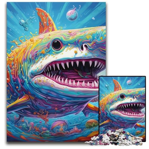 Puzzle 1000 Teile, Hai, anspruchsvolle Puzzles, Spaß für die ganze Familie, Gehirn-Herausforderung, Teenager, 50x75cm/19,68x29,52 Zoll Puzzle 1000 Teile, Hai, anspruchsvolle Puzzles, Spaß für die ganze Familie, Gehirn-Herausforderung, Teenager, 50x75cm/19,68x29,52 Zoll von MrChunlong