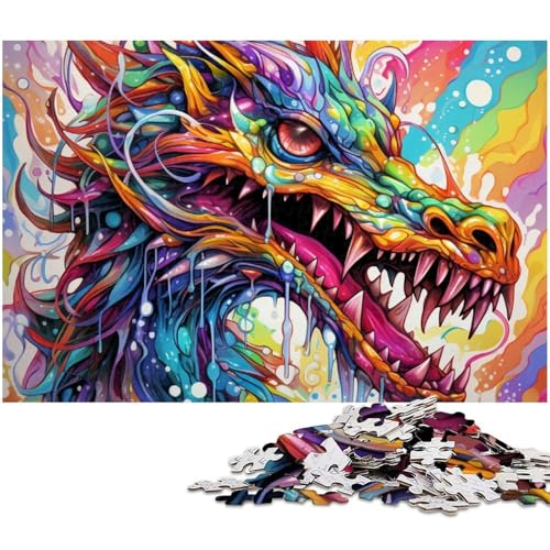 Puzzle 1000 Teile, Jigsaw Art, Fliegende Drachen, anspruchsvolle Puzzles, Familienspaß, Gehirntraining, Teenager, 50x75cm/19,68x29,52 Zoll von MrChunlong
