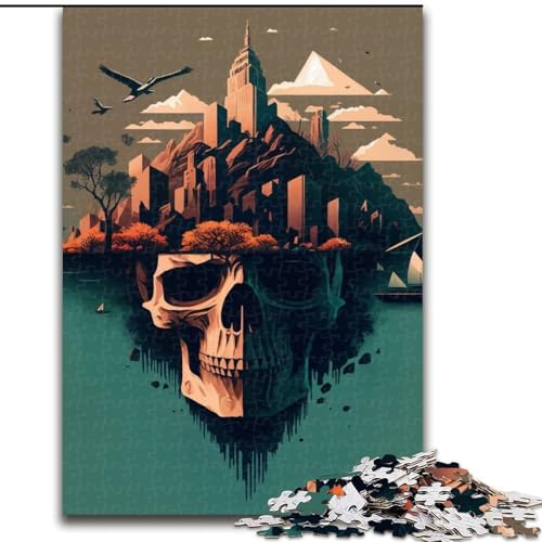Puzzle 1000 Teile, Neuer Totenkopf aus Holz, Geschenkidee für die Feiertage, humorvolles Kunstwerk, detailliertes Kunstwerk, 50x75cm, für Geburtstag, Feiertage, Weihnachten, Halloween Puzzle 1000 Teile, Neuer Totenkopf aus Holz, Geschenkidee für die Feiertage, humorvolles Kunstwerk, detailliertes Kunstwerk, 50x75cm, für Geburtstag, Feiertage, Weihnachten, Halloween von MrChunlong