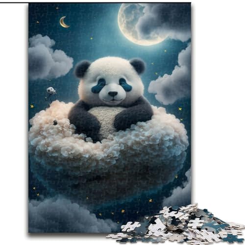 Puzzle 1000 Teile, Träumender Panda, Puzzle aus Holz, anspruchsvolles Denkspiel für Teenager, Familienspaß, DIY-Heimdekor-Geschenk, 1000 Teile(50x75cm) von MrChunlong