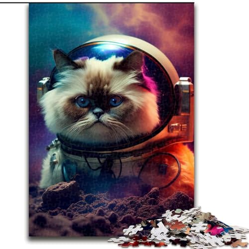 Puzzle 1000 Teile, Weltraum-Ragdoll-Katzen-Puzzle aus Holz, anspruchsvolles Denkspiel für Teenager, Spaß für den Familienspielabend, 1000 Teile(50x75cm) von MrChunlong