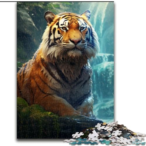 Puzzle 1000 Teile, schönes Tigergemälde, aus Holz, interaktives Familienspiel, geeignet für Kinder ab 14 Jahren, 50x75cm, Denkspiel für Teenager Puzzle 1000 Teile, schönes Tigergemälde, aus Holz, interaktives Familienspiel, geeignet für Kinder ab 14 Jahren, 50x75cm, Denkspiel für Teenager von MrChunlong