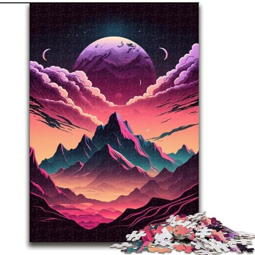 Puzzle 1000 Teile Berglandschaft Puzzles aus Holz, anspruchsvolles Denkspiel für Teenager, unterhaltsames interaktives Spiel für die ganze Familie, 1000 Teile(50x75cm) von MrChunlong