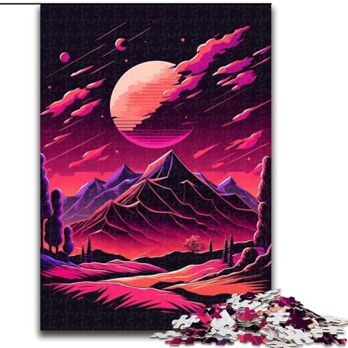 Puzzle 1000 Teile Berglandschaft Puzzles aus Holz, anspruchsvolles Denkspiel für Teenager, unterhaltsames interaktives Spiel für die ganze Familie, 1000 Teile(50x75cm) von MrChunlong