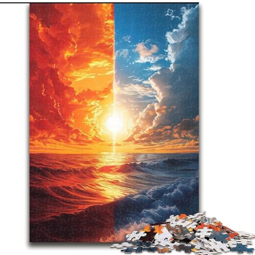 Puzzle 1000 Teile EIS- und Feuerhimmel, aus Pappe, anspruchsvolles Denkspiel für Teenager, unterhaltsames interaktives Spiel für die ganze Familie, 1000 Teile(26x38cm) von MrChunlong