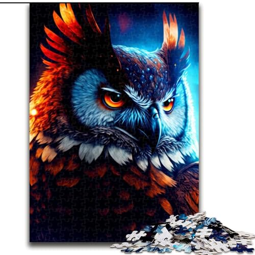 Puzzle 1000 Teile Eule aus Holz, Interaktives Familienspiel, Geeignet für Kinder ab 14 Jahren, 50x75cm, Denkspiel für Teenager von MrChunlong