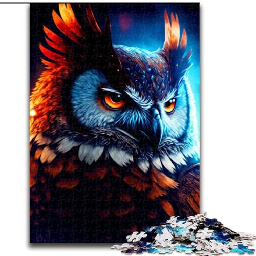 Puzzle 1000 Teile Eulen-Puzzle aus Pappe, mit interaktivem Familienspiel, Kinder ab 14 Jahren, 1000 Teile(26x38cm) von MrChunlong