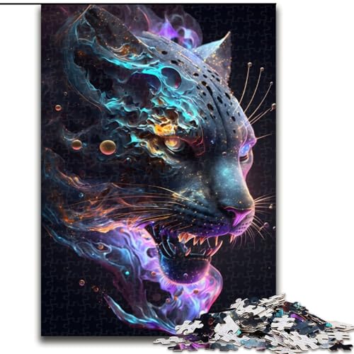 Puzzle 1000 Teile Fantasy Panther Puzzles aus Holz, anspruchsvolles Denkspiel für Teenager, unterhaltsames interaktives Spiel für die ganze Familie, 1000 Teile(50x75cm) von MrChunlong