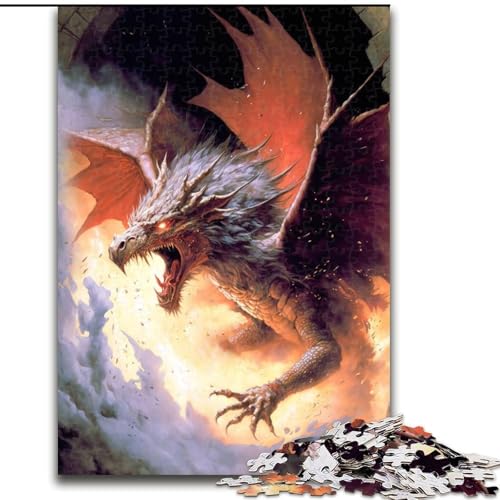 Puzzle 1000 Teile Fury Dragon V Puzzles aus Pappe, anspruchsvolles Denkspiel für Teenager, unterhaltsames interaktives Spiel für die ganze Familie, 1000 Teile(26x38cm) von MrChunlong