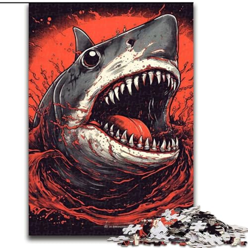 Puzzle 1000 Teile Hai, bunt, aus Holz, Geschenkidee für die Feiertage, humorvolles Kunstwerk, detailliertes Kunstwerk, 50x75cm, für Geburtstag, Feiertage, Weihnachten, Halloween Puzzle 1000 Teile Hai, bunt, aus Holz, Geschenkidee für die Feiertage, humorvolles Kunstwerk, detailliertes Kunstwerk, 50x75cm, für Geburtstag, Feiertage, Weihnachten, Halloween von MrChunlong