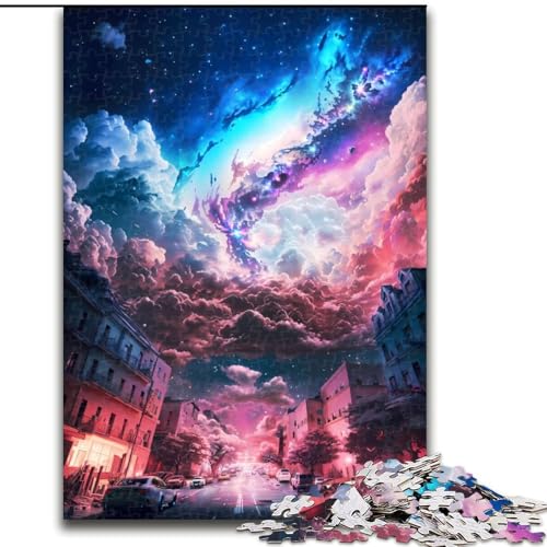 Puzzle 1000 Teile Night Dream City Galaxy aus Holz, lustige Aktivität für zu Hause, 50x75cm, Denkspiel für Teenager von MrChunlong