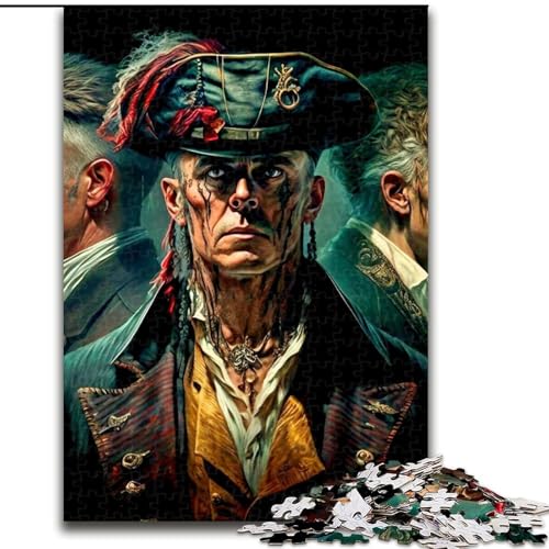 Puzzle 1000 Teile Piratenkapitän aus Holz, perfektes Weihnachts- und Neujahrsgeschenk, Feiertagsgeschenk 50x75cm Denkspiel für Teenager, perfektes Feiertagsgeschenk von MrChunlong