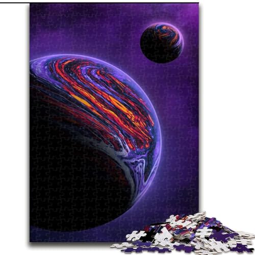 Puzzle 1000 Teile Planet aus Holz, Interaktives Familienspiel, Geeignet für Kinder ab 14 Jahren, 50x75cm, Denkspiel für Teenager von MrChunlong