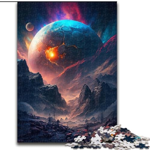 Puzzle 1000 Teile Planet im Weltraum Puzzles aus Holz, anspruchsvolles Denkspiel für Teenager, unterhaltsames interaktives Spiel für die ganze Familie, 1000 Teile(50x75cm) von MrChunlong