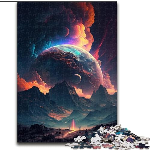 Puzzle 1000 Teile Planet im Weltraum aus Holz, einzigartige DIY-Heimdeko-Geschenkidee 50x75cm für Teenager und Familien, perfekte DIY-Dekoration und knifflige Herausforderung von MrChunlong