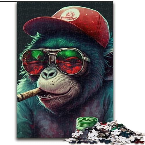 Puzzle 1000 Teile Rauchender AFFE aus Holz, lustige Aktivität für zu Hause, 50x75cm, Denkspiel für Teenager Puzzle 1000 Teile Rauchender AFFE aus Holz, lustige Aktivität für zu Hause, 50x75cm, Denkspiel für Teenager von MrChunlong