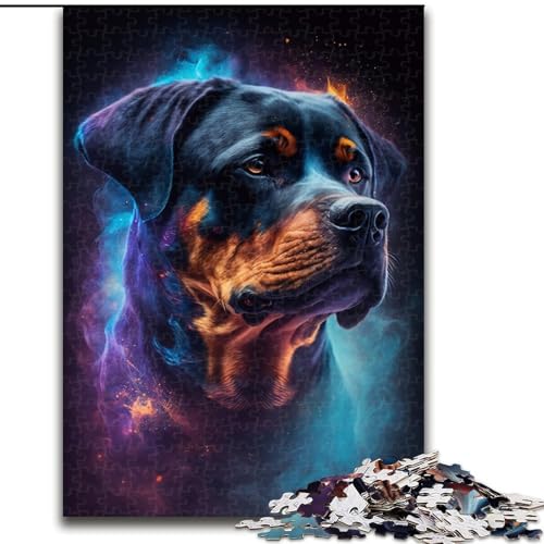 Puzzle 1000 Teile Rottweiler aus Holz, interaktives Familienspiel, geeignet für Kinder ab 14 Jahren, 50x75cm, Denkspiel für Teenager von MrChunlong