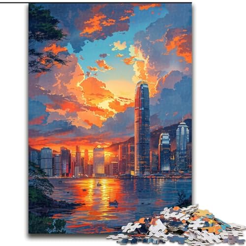 Puzzle 1000 Teile Stadt bei Sonnenuntergang aus Holz, lustige Aktivität für zu Hause, 50x75cm, Denkspiel für Teenager Puzzle 1000 Teile Stadt bei Sonnenuntergang aus Holz, lustige Aktivität für zu Hause, 50x75cm, Denkspiel für Teenager von MrChunlong