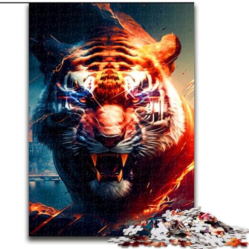 Puzzle 1000 Teile Tiger-Puzzle aus Holz, anspruchsvolles Denkspiel für Teenager, unterhaltsames interaktives Spiel für die ganze Familie, 1000 Teile(50x75cm) von MrChunlong
