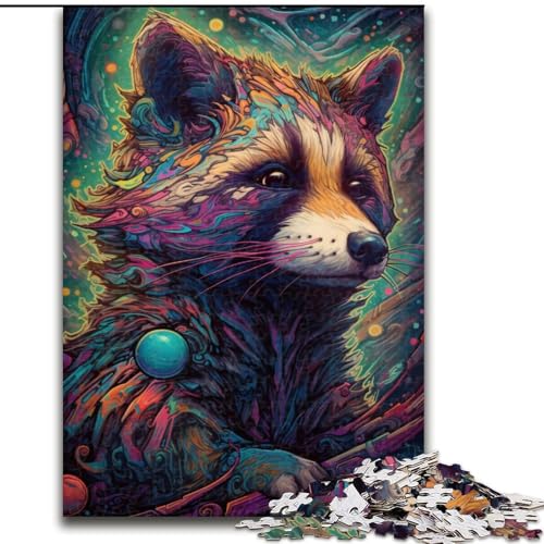 Puzzle 1000 Teile Waschbär aus Holz, Geschenkidee für die Feiertage, humorvolles Kunstwerk, detailliertes Kunstwerk, 50x75cm, für Geburtstag, Feiertag, Weihnachten, Halloween Puzzle 1000 Teile Waschbär aus Holz, Geschenkidee für die Feiertage, humorvolles Kunstwerk, detailliertes Kunstwerk, 50x75cm, für Geburtstag, Feiertag, Weihnachten, Halloween von MrChunlong