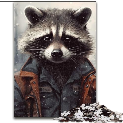 Puzzle 1000 Teile Waschbär aus Holz, lustige Aktivität für zu Hause, 50x75cm, Denkspiel für Teenager Puzzle 1000 Teile Waschbär aus Holz, lustige Aktivität für zu Hause, 50x75cm, Denkspiel für Teenager von MrChunlong