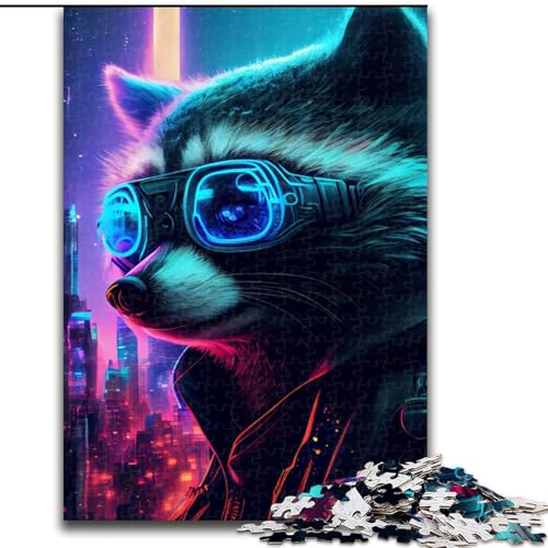 Puzzle 1000 Teile Waschbär aus Holz, lustige Aktivität für zu Hause, 50x75cm, Denkspiel für Teenager Puzzle 1000 Teile Waschbär aus Holz, lustige Aktivität für zu Hause, 50x75cm, Denkspiel für Teenager von MrChunlong