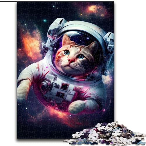 Puzzle 1000 Teile Weltraumkatze aus Holz, anspruchsvolles Denkspiel für Jugendliche, 50x75cm, Weihnachten oder zum Geburtstag von MrChunlong
