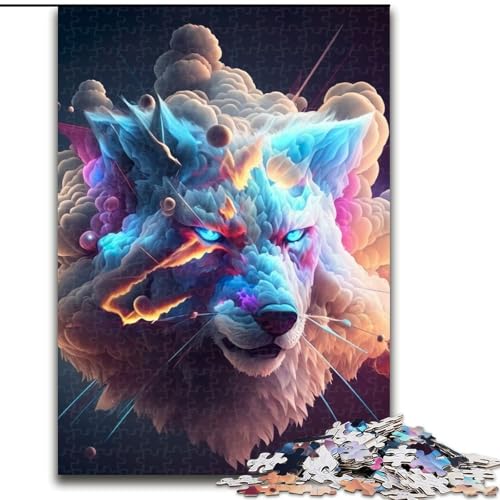 Puzzle 1000 Teile Wolf im Rauch V Puzzle aus Pappe, Geburtstage, Feiertage und als Heimdekoration, 1000 Teile(26x38cm) von MrChunlong