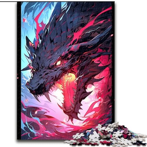 Puzzle 1000 Teile für Erwachsene, Anime-Kunst, Drachen-Puzzle aus Pappe, Familie und Freunde, knifflige Herausforderung, 1000 Teile(26x38cm) von MrChunlong