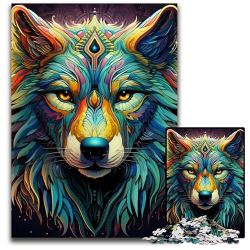 Puzzle 1000 Teile für Erwachsene, Art Wolf-Puzzle aus Pappe, ideales DIY-Dekor und Denksport-Geschenk, 26x38cm/10,23x14,96 Zoll Puzzle 1000 Teile für Erwachsene, Art Wolf-Puzzle aus Pappe, ideales DIY-Dekor und Denksport-Geschenk, 26x38cm/10,23x14,96 Zoll von MrChunlong