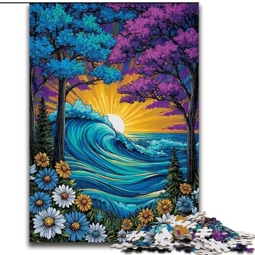 Puzzle 1000 Teile für Erwachsene, Bäume am Meer, hilft dem Gehirn, süchtig machendes Spielzeug zu trainieren, um Geduld zu fördern, perfekte Dekoration (Größe 26x38cm) von MrChunlong
