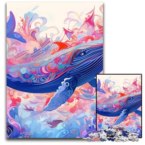 Puzzle 1000 Teile für Erwachsene, Blauwal, Holzpuzzle, Denkspiel, interaktives Familienspiel, geeignet für Kinder ab 14 Jahren, 50x75cm/19,68x29,52 Zoll Puzzle 1000 Teile für Erwachsene, Blauwal, Holzpuzzle, Denkspiel, interaktives Familienspiel, geeignet für Kinder ab 14 Jahren, 50x75cm/19,68x29,52 Zoll von MrChunlong