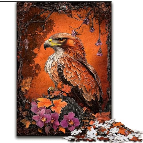Puzzle 1000 Teile für Erwachsene, Blumenadler, Spiele, Spielzeug, Geschenk, einzigartige Geburtstags- und Geschenkideen für Kinder ab 14 Jahren (Größe 26x38cm) von MrChunlong
