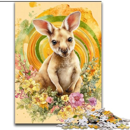 Puzzle 1000 Teile für Erwachsene, Blumenkänguru, hilft dem Gehirn, süchtig machendes Spielzeug zu trainieren, um Geduld zu fördern, perfekte Dekoration (Größe 26x38cm) von MrChunlong