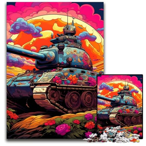 Puzzle 1000 Teile für Erwachsene, Blumentank, Puzzle für Erwachsene, Spielgeschenk für Erwachsene, interaktives Familienspiel, Gehirn-Herausforderung, Geschenk, 50x75cm/19,68x29,52 Zoll von MrChunlong