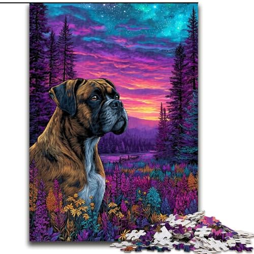 Puzzle 1000 Teile für Erwachsene, Boxerhund, hilft dem Gehirn beim Trainieren, süchtig machendes Spielzeug, um Geduld zu fördern, perfekte Dekoration (Größe 26x38cm) von MrChunlong
